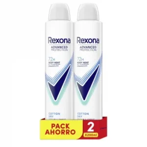 Desodorante en Spray Cotton Dry Rexona Pack de 2 Unidades de 200 Ml.