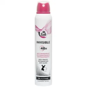 Desodorante en Spray Invisible Soft Carrefour 200 Ml.