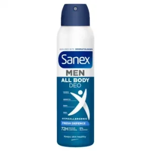 Desodorante en Spray Todo el Cuerpo Frescor Total Men Sanex 150 Ml.