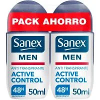 Desodorante para Hombre Roll On Act Control Sanex, Pack 2x50 Ml