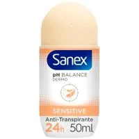 Desodorante para Mujer Sensitive Sanex, Roll On 50 Ml