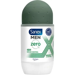 Desodorante Roll-on Zero% Respect & Control 48h 0% Alcohol y Sales Aluminio Sanex MEN