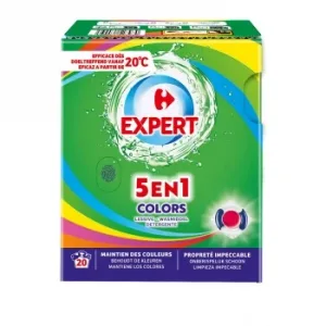 Detergente en Capsulas 5en1 Color Expert Carrefour 20 Lavados.