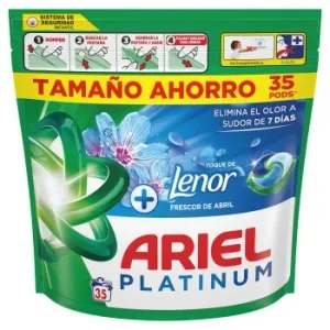 Detergente en Cápsulas +toque de Lenor Frescor de Abril Ariel Platinum 35 Lavados.