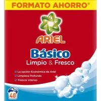 Detergente en Polvo Ariel Básico, Maleta 40 Dosi