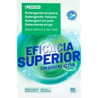 Detergente en Polvo Eficacia Superior Eroski, Maleta 65 Dosis