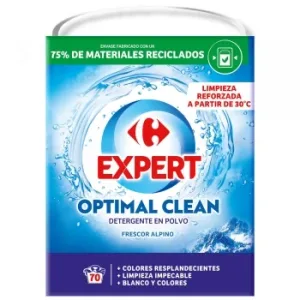 Detergente en Polvo Frescor Alpino Expert Carrefour 70 Lavados.