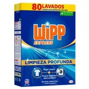 Detergente en Polvo Limpieza Profunda Wipp Express 80 Lavados.