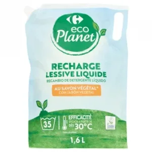 Detergente Líquido con Jabón Vegetal Recarga Carrefour Eco Planet 35 Lavados.