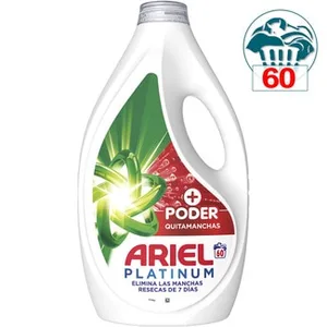 Detergente Líquido Extra Poder Quitamanchas Platinum  Ariel 59.98 Dosis