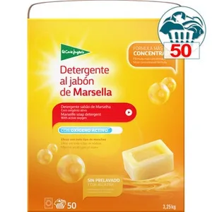 Detergente Polvo al Jabón de Marsella con Oxígeno Activo  el Corte Ingles 51.36 Cacito