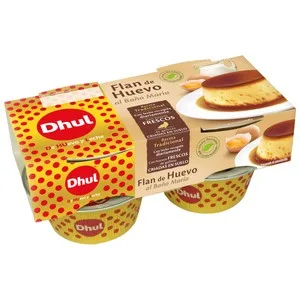 Dhul Flan de Huevo Receta Tradicional, Elaborado al Baño Maria 4 X 110 G. 440 G