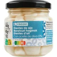 Dientes de Ajo en Aceite de Oliva Eroski, Frasco 80 G