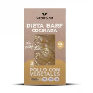 Dieta Barf Cocinada Natural de Pollo con Vegetales para Perro Gentle Chef 3x200 G