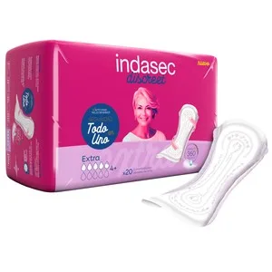 Indasec Discreet Compresas Incontinencia Extra para Pérdidas de Orina Moderadas a Severas 20 Uds.