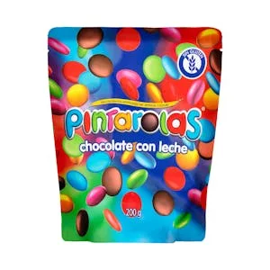 Disquitos Pintarolas de Chocolate con Leche Coloreados 0.2 KG