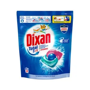 Dixan Trio Caps Detergente para Ropa en Cápsulas (limpieza, Luminosidad y Frescor) 34 Uds.