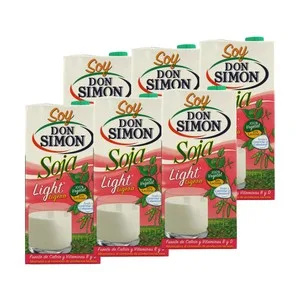 DON Simón Bebida de Soja Ligera de Origen 100% Natural, sin Lactosa 6 X 1 L. 6000 ML