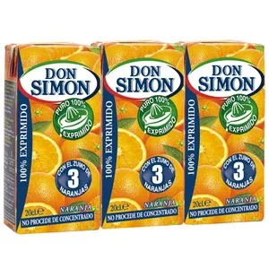 DON Simon Zumo Exprimido de Naranja sin Pulpa Brick de 3 Uds X 20 Cl. 600 ML