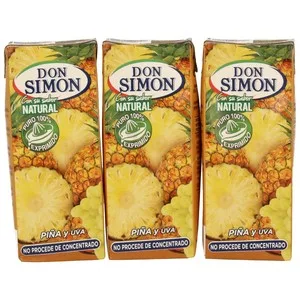 DON Simon Zumo Exprimido de Piña y Uva sin Pulpa Pack 3 Brik X 20 Cl. 600 ML