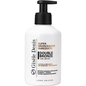 Double Bronze Super Bronceador Inmediato Activa la Melanina sin Manchas, No Maquilla Gisele Denis