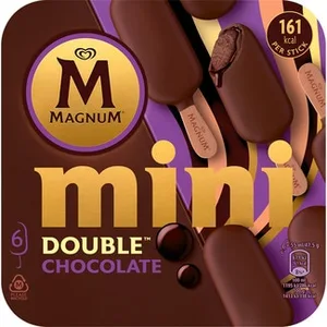 Double Helado con Doble Cobertura de Chocolate sin Gluten 6 Unidades  Magnum 330 ML