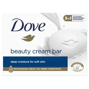 Dove Pastilla de Jabón de Tocador con 1/4 de Crema Hidratante Dove Beauty 90 G.
