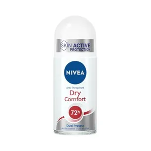 Nivea Dry Comfort Desodorante Roll On para Mujer con Protección Antitranspirante hasta 72 Horas 50 Ml.