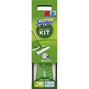 Dry + Wet Mopa Atrapapolvo con Palo + 8 Recambios + 3 Recambios Húmedos Swiffer