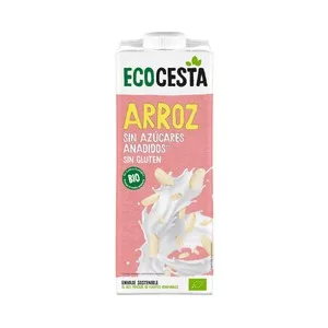 Ecocesta Bebida Vegetal de Arroz Ecológico, sin Azúcares Añadidos 1 L. 1000 ML
