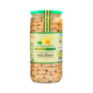 Ecolecera Judía (alubia) Blanca Cocida Categoría Extra, Ecológica 450 G.