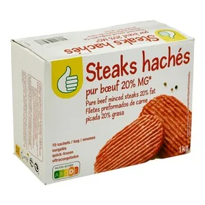 Auchan Economico Hamburguesa de Carne Picada Mixta con un 20% de Grasa 10 Uds. 1000 G