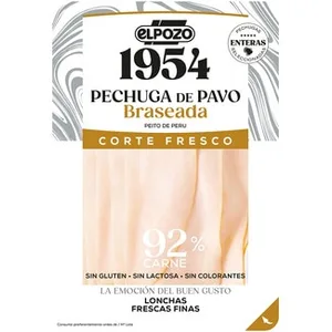 Edición 1954 Corte Fresco Pechuga de Pavo Braseada en Lonchas Finas sin Lactosa Elpozo