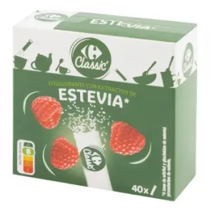 Edulcorante con Extractos de Estevia Carrefour 40 Ud.