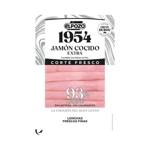 EL Pozo 1954 Corte Fresco Jamón Cócido sin Colorantes, Cortado en Finas Lonchas 120 G.