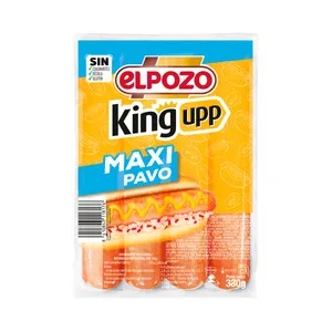 EL Pozo Maxi Pavo King Upp Salchichas Cocidas de Pavo Sabor Ahumado 330 G.