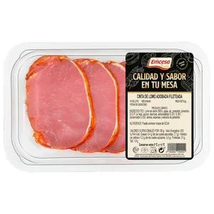Emcesa Bandeja de Filetes de Cinta Lomo de Cerdo Adobado, Elaborados sin Gluten 260 G.