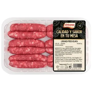 Emcesa Bandeja de Longanizas Frescas Blancas, Elaboradas sin Gluten 375 G