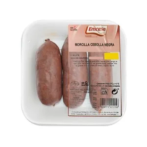  Emcesa Bandeja de Morcillas Negras de Cebolla, Elaboradas sin Gluten 3 Uds.180 G. 
