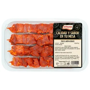 Emcesa Bandeja de Pinchos de Jamón de Cerdo Adobado (pinchos Morunos) 4 X 80 G. 320 G