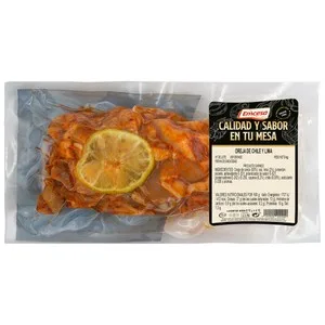 Emcesa Oreja de Cerdo Cocida y Troceada con un Toque de Lima y Chile 450 G.