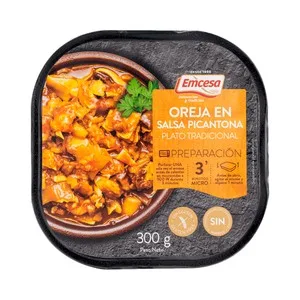 Emcesa Oreja Guisada en Salsa Picantona, Lista para Calentar y Comer 300 G.