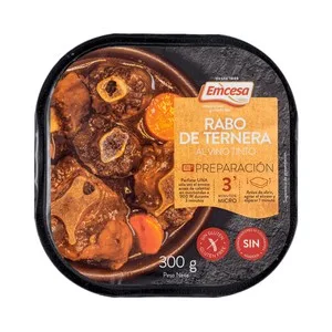 Emcesa Rabo de Ternera al Vino Tinto, Listo para Calentar y Comer 300 G.
