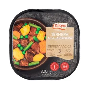 Emcesa Ternera a la Jardinera, Listo para Calentar y Comer 300 G.