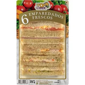 Emparedados sin Corteza 6 Unidades  Toplider 375 G