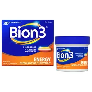 Bion 3 Energía Complemento Alimenticio para la Mejora de la Energía Diaria 30 Uds.