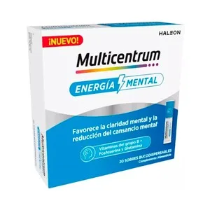 Multicentrum Energía Mental Vitaminas del Grupo B, Fosfoserina y Glutamina 20 Sobres. 20 UD