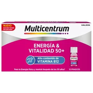 Multicentrum Energía & Vitalidad 50+ Polivitamínico con Alto Contenido en Vitamina B12, para Personas Mayores de 50 Años 15 Uds.