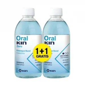 Enjuague Bucal Oral Kin Zero Pack de 2 Unidades de 500 Ml.