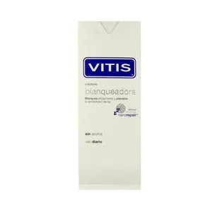 Vitis Enjuague Bucal sin Alcohol que Blanquea Eficazmente y Previene la Sensibilidad Dental Vitis 500 Ml.